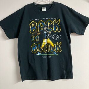 Pittsburgh Steelers Ben Roethlisberger Men’s T Shirt,  L, Black, Short Sleeves